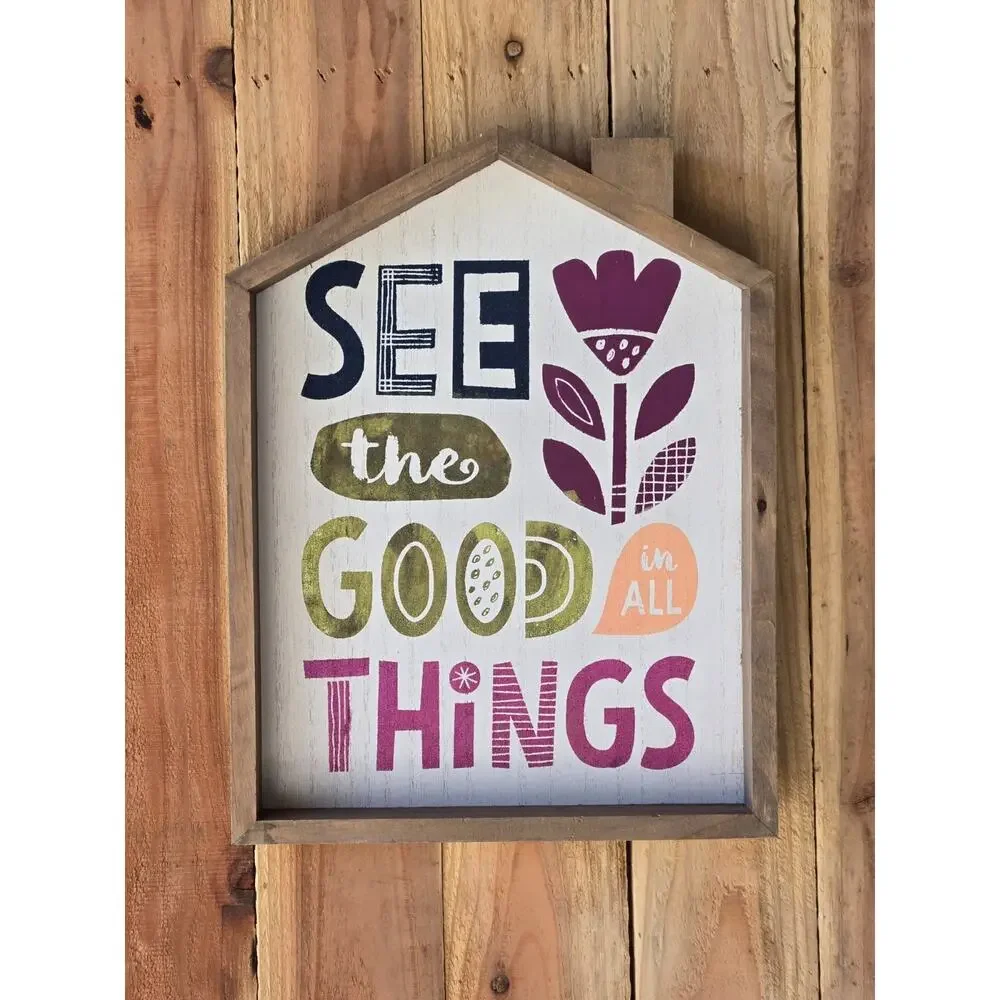 Inspirational Quote Positive Saying Custom Chalk Paint Design House Shaped